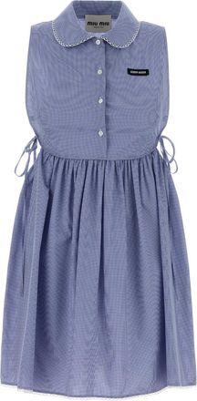 Miu Miu Embroidered Cotton Mini Dress