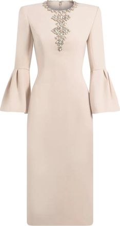 Jenny Packham Abito midi Margoni con decorazione - Toni neutri