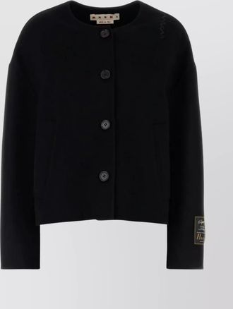 Marni crewneck cardigan with long sleeves and pockets