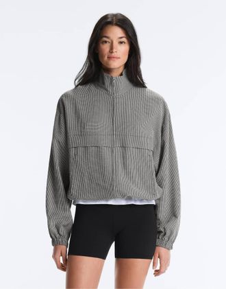 Oysho Giacca bomber in misto lyocell nera a quadretti-Nero
