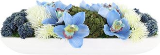 Creative Displays Inc. Handmade Faux Sedum & Orchid Arrangement In Fiberstone Planter