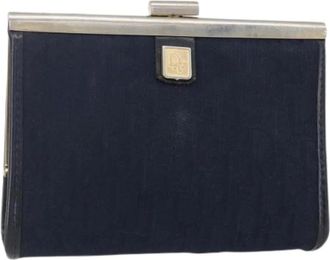 Dior Pre-owned Clutches, female, Blue, Size: ONE SIZE Pre-owned Trotter Canvas Clutch Bag