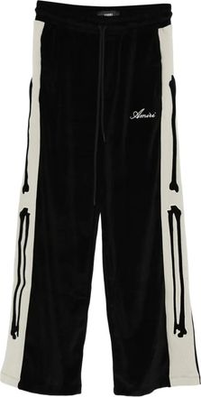 Amiri Bones trainingsbroek met fluwelen-effect - Zwart