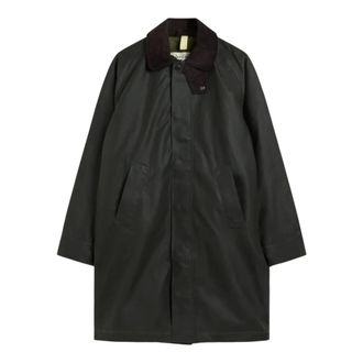 Brixtol Textiles Hayden Waxed Long Jacket - Heren - Mantels - Groen - Maat: XL Katoen