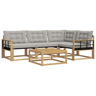 vidaXL Conjunto De Sof&aacute;s De Exterior 5 Pcs Blanco Y Gris Claro Vidaxl
