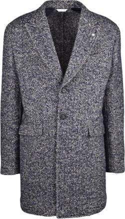 Manuel Ritz Cappotto - Heren - Mantel - Blauw - XL - Wol - Jassen