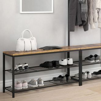 Vicco Banco Para Zapatos Fyrk, Madera Antigua, 100 X 51.5 Cm