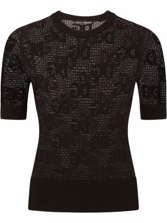 Dolce & Gabbana DG-logo lace-stitch jumper - Black