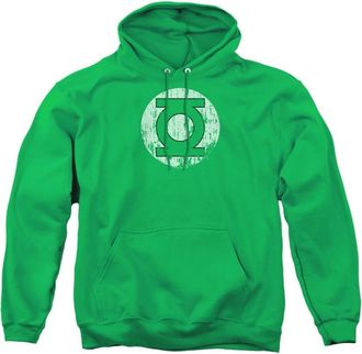 Gildan DC Comics Distressed Lantern Logo Adult Pull Over Hoodie / Hooded Sweatshirt