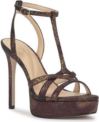Jessica Simpson Sippete T-Strap Platform Sandal in Bronze Multi at Nordstrom, Size 7.5