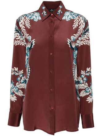 Etro Overhemd met bloemenprint - Rood