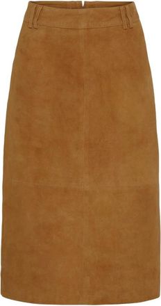 Notyz Skirts - Dames - Leren & Su&egrave;de rokken - Beige - 2XL - Rokken