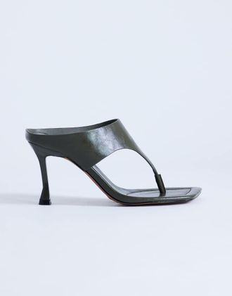 Topshop Elodie - Sabot infradito kaki con tacco-Verde