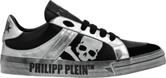 Philipp Plein Lo-Top Leather Sneakers Retrokickz - unisex - Sneakers - Zwart - 37 EU - Leer - Schoenen