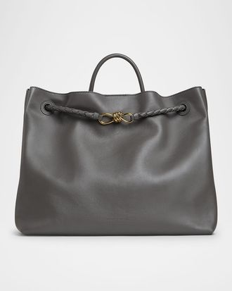 Bottega Veneta Large Andiamo Leather Top-Handle Bag