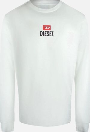 Diesel Mens Diesel New D Logo White Long Sleeve T-Shirt - Size: 40