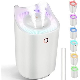 OEM Humidificador Para Dormitorio, Humidificador De 3 Litros Con 7 Colores Led Y 2 Boquillas De Pulverizaci&oacute;n, Hasta 24-48 Horas De Funcionamiento Continu