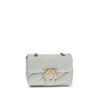 Pinko Love Mini Puff Schoudertas - Dames - Schoudertassen - Grijs - ONE Size - Leer - Tassen