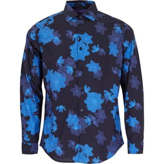 Lords of Harlech Norman Button-Up Shirt in Softbloom Navy at Nordstrom, Size Xx-Large