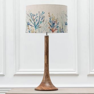 Voyage Maison Kinross Tall Table Lamp With Coral Eva Lampshade in Brown
