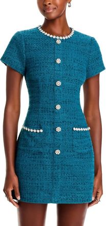 LIKELY Alani Embellished Tweed Mini Dress In Dark Blue