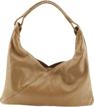 Bottega Veneta Pre-owned Shoulder Bags, female, Brown, Size: ONE SIZE Pre-owned Hobo Calf Shoulder Bag