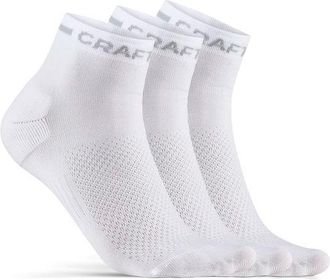 Craft Core Dry Mid Sock 3-Pack Velosocken - Unisex | wei&szlig;/grau