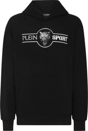 Plein Sport Hoodie Sweatshirt Chrome Scratch Edition - Heren - Sportshirts - Zwart - 2XL - Katoen - Fitness