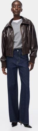 H&M Ava Ultra High Rise Wide Leg Jeans in Navy Denim Blue at Nordstrom, Size 10