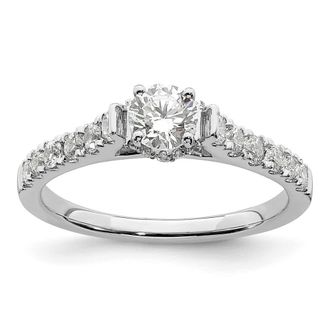 Diamond2Deal 14k White Gold Lab Grown Diamond Engagement Ring 0.88Ct Clarity- VS Color- G-H