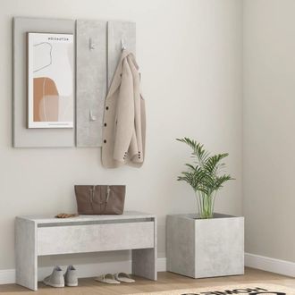 Berkfield Home Hallway Furniture Set Concrete Grey Engineered Wood