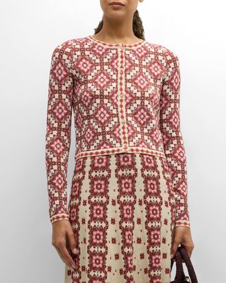 Cara Cara Bethany Fitted Jacquard Cardigan