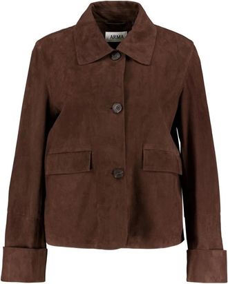 Arma Ella Leren Jas - Dames - Leren en Su&egrave;de Jassen - Bruin - 2XL - Leer - Jassen