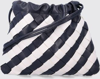 Bottega Veneta Mini borsa a tracolla in pelle intrecciata con motivo a righe bicolor