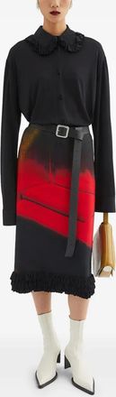 Jil Sander Zwarte Blouse met Volants