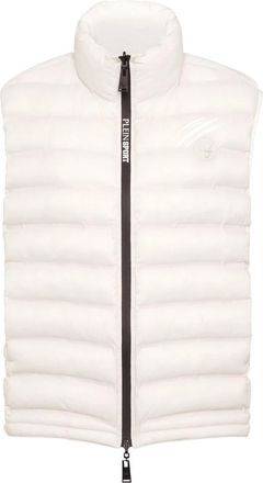 Plein Sport Scratch Padded Vest - Dames - Bodywarmers - Beige - S - Nylon - Fitness