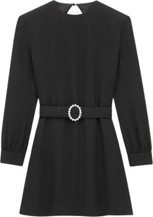 Saint Laurent Backless Mini Dress - Dames - Korte kleedjes - Zwart - M - Kleedjes