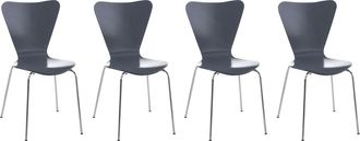 Clp Set 4x Sillas De Visita Calisto Gris