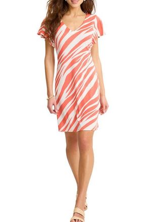 Tommy Bahama Darcy Coastal Zebra Stripe Minidress in Peach Gelato at Nordstrom, Size X-Small