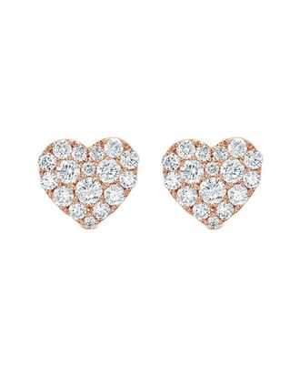 Sabrina Designs 14K Rose Gold 0.67 Ct. Tw. Diamond Heart Studs