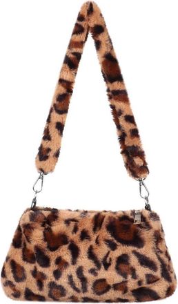 Generic Womens Plush Bags Plush Bag Womens Casual Shoulder Animal Print Leopard Lady Underarm Female Messenger Crossbody Bags(Color 2)