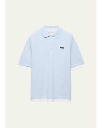 Prada Mens Double-Layer Polo Shirt