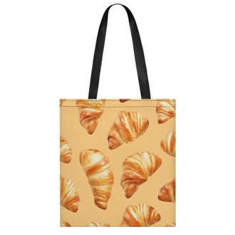 Generic Croissants Pattern Womens Tote Casual Shopping Bag Lightweight Shoulder Bags Hobos Handbag for Work Travel Daily 35x40cm