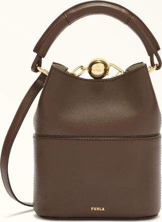 Furla Sfera Borsa Mini L Espresso Marrone Pelle Di Vitello Doppia Napoli Donna