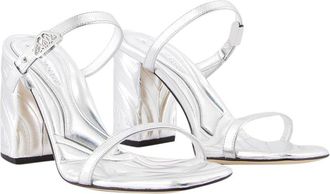 Alexander McQueen Alexander Mcqueen Womens Calfskin Leather Seal Heeled Sandal (Authentic Pre-Loved)