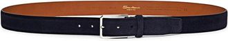 Santoni Stijlvolle leren riem - Heren - Riemen - Zwart - ONE Size - Leer - Accessoires