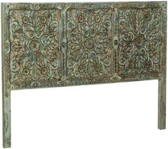 Wanderlust Deco Cabezal de Madera artesanal azul 160x3x120h cm