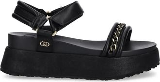 Liu Jo 65 mm sandalen met logoplakkaat - Zwart