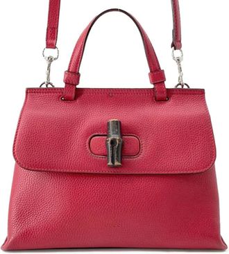 Gucci Borsa a tracolla Daily piccola in pelle e bambù 2016-2025 - Rosso