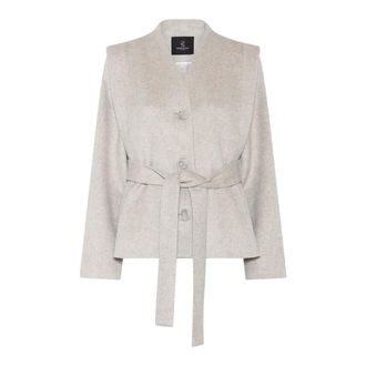 Bruuns Bazaar Light Jackets, female, Beige, M, Short Beige Jacket with Decorative Buttons